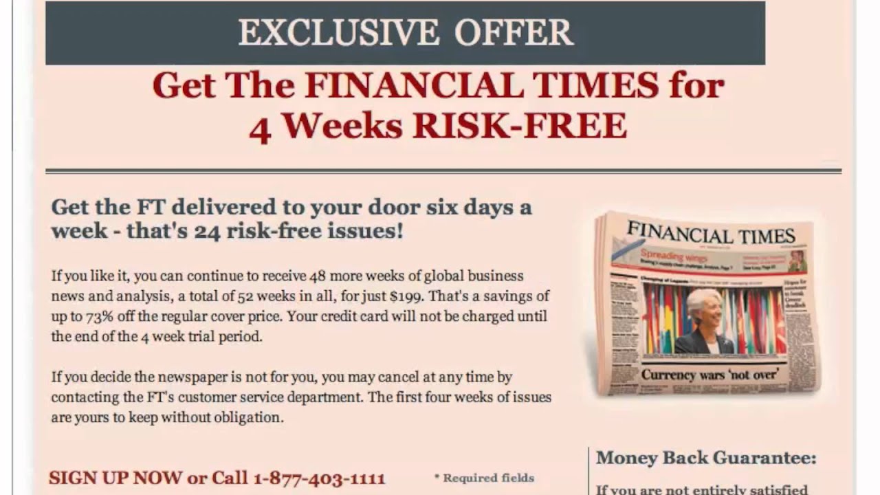 Financial Times Coupon Code 2013 - How to use Promo Codes and Coupons for ftnewspaper.com