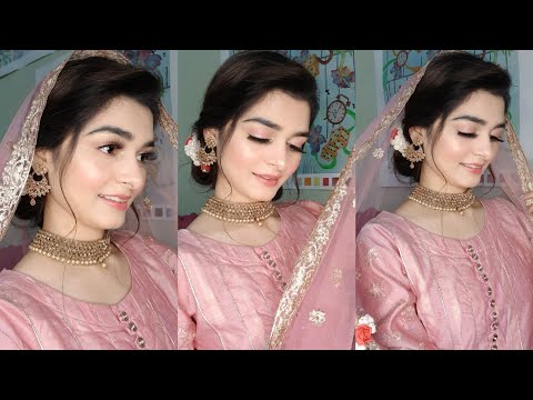 engagement-look-|-makeup-&-hairstyle-|-easy-bun-tutorial-|-one-brand-makeup