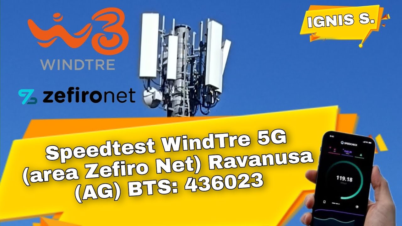 Speedtest WindTre 5G (area Zefiro Net) Ravanusa (AG) BTS: 436023