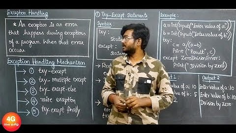 Exception Handling in Tamil GE3151 Problem Solving and Python Program Unit 5 Files, Modules, Package