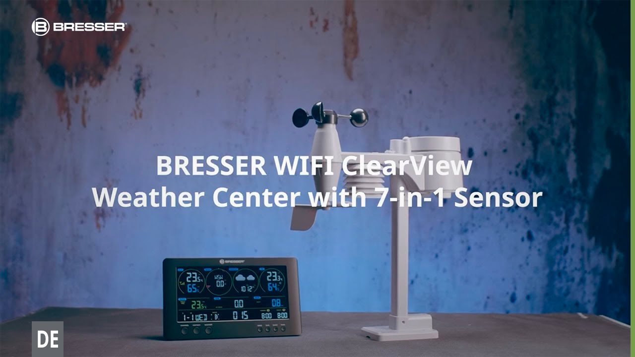 Station météo centre météorologique wifi bresser profi-wsc avec capteur 7  en 1 OPTEX Pas Cher 