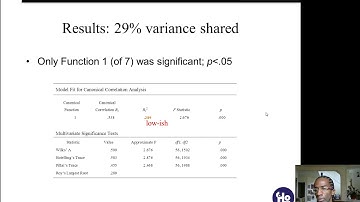 Statistics - Canonical Correlation 2, Reporting