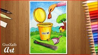 How to draw clean India drawing || swachh bharat abhiyan poster making for competition