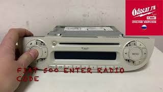 FIAT 500 RADIO UNLOCK.Enter radio code-manual