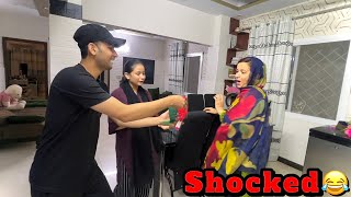 First time prank with mom 😂 mom shocked maaz rock😍