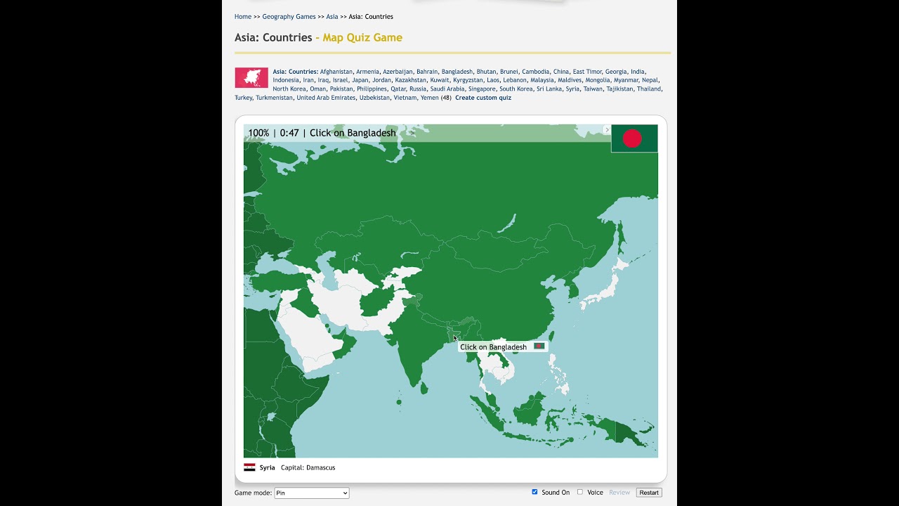 Asia Countries Map Quiz Speedrun Youtube
