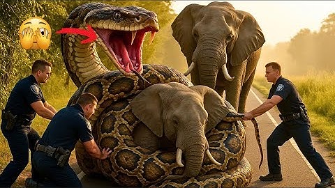 Heroic rescue team saves elephant from deadly giant python |  wildlife rescue 🐍