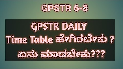 GPSTR / 6- 8 / Management time table