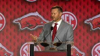 Razorback Coach Ryan Silverfield speaks at SEC Media Days
