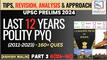 PART-3 POLITY | ALL PYQs TOPIC WISE | UPSC PRELIMS (2011-2023) #upsc #pyqs #polity #prelims2024