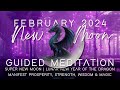 February 2024 new moon guided meditation  manifest strength wisdom magic  good fortune