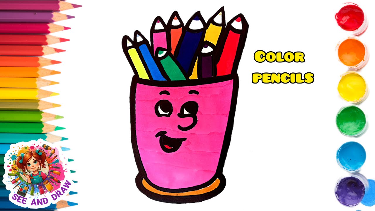 Pencils drawing:How to draw colored pencils step by step |Easy drawing ...