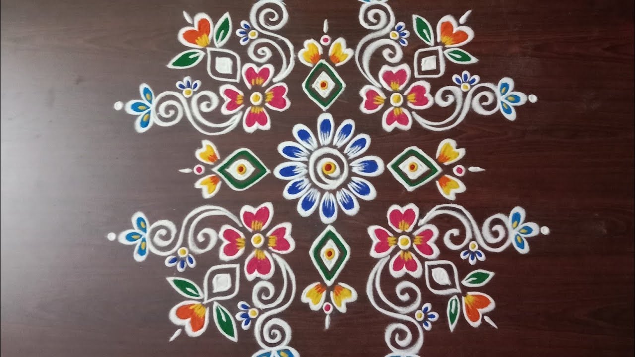 Dhanurmasam special vaikuntha vakili rangoli 🌸 design with main border rangoli ❄️ design