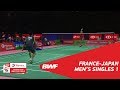 Thomas cup  ms1  brice leverdez fra vs kento momota jpn  bwf 2018