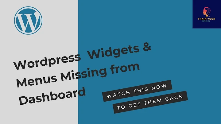 Wordpress Widgets & Menus Missing from Dashboard