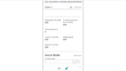 Microsoft Business Central - Enter Sales Order from Mobile Device