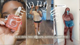 vlog: solo date, biossance skincare, self care, pr packages