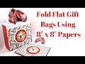 8" X 3" x 7" Fold Flat Gift Bags Using 8" x 8" Papers | Craft Fair Seller