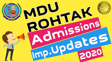 MDU Admission 2020 | MDU B.Tech Merit List 2020-21| MDU B.Tech Leet Admission 2020 l Skjobalert