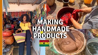 HANDMADE IN AFRICA PRODUCTS IN GHANA | GOAT SKIN LEATHER, HANDMADE AFRICAN BASKETS AND SHEA BUTTER