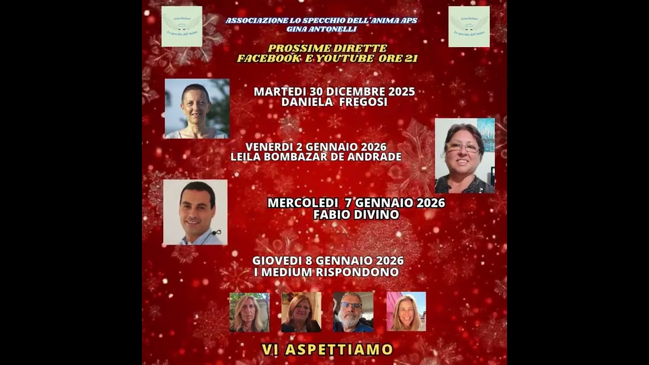 PROSSIME DIRETTE SUI NOSTRI CANALI FACEBOOK E YOUTUBE