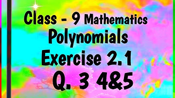 class 9 maths|| chapter 2|| polynomials||exercise 2.1|| q. 3,4,5 solutions||ncert