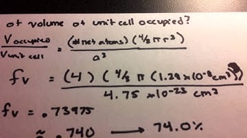 Unit Cell Dimensional Analysis: Volume, Fractional Volume, & Density