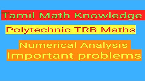 Polytechnic TRB maths / Numerical Analysis problem