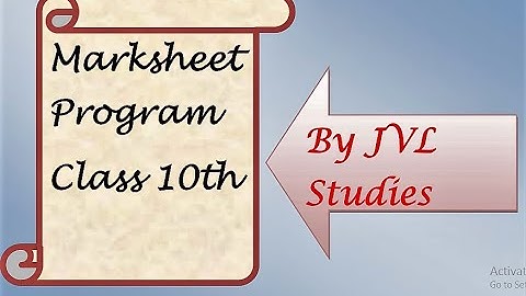 Marksheet (Part -1) Java Program Class 10th ICSE