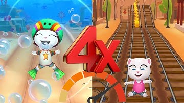 4x Fast Talking Tom And Friends Talking Angela VS Skater Angela Android iOS Gameplay