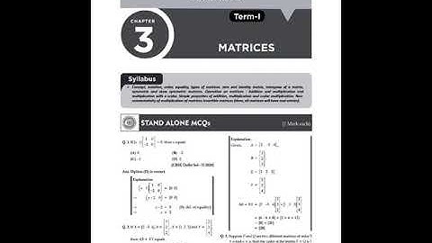 CBSE CLASS 12 (2021-22) MATHS(TERM-1) CHAPTER-3 MCQs, CASE-BASED ASSERTION  & REASON BASED