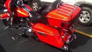 Harley Davidson Custom Paint Job Orange 360 Degrees Walk around the Motorcycle