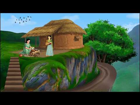 पहाड़ों में दो बहनों का घर  | Hindi kahani | Hindi cartoon | Moral stories | cartoon story