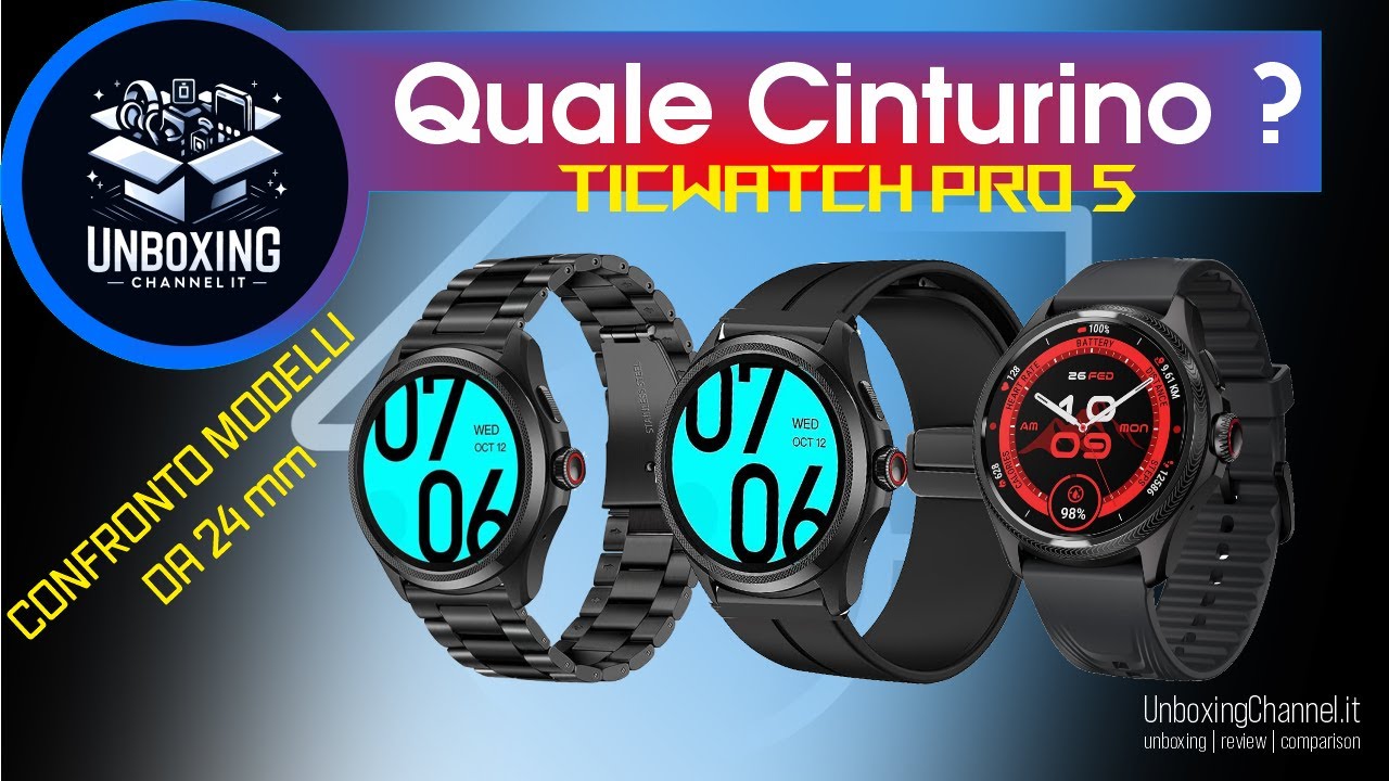 Cinturino In Silicone 24mm Per Ticwatch Pro5, ITOUCH AIR3 E Smartwatch Fossil | Sportivo E Resistente