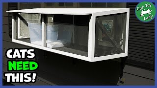 Jumbo Window Catio, Attaches To Two Sides By Side Windows And May Work For Litterboxes