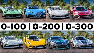 FH5 Acceleration Battle | Valkyrie, Jesko, Chiron, Nevera, Venom F5, Evija, Veyron, One:1 & More!