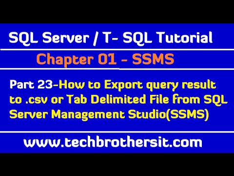 วีดีโอ: คุณจะส่งออกผลลัพธ์การสืบค้น SQL เป็น CSV ได้อย่างไร