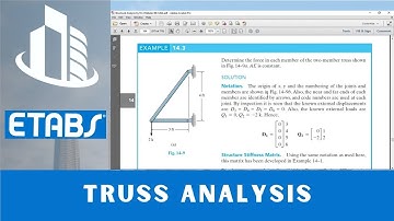 CSI ETABS - 14 - Truss Analysis (Voorbeeld 14.3), boek Structural Analysis door R.C Hibbeler | de...