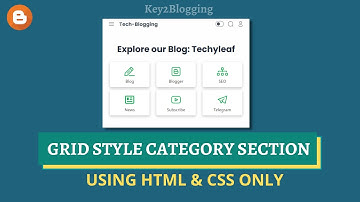 How to Create a Grid Style Category Section Using HTML & CSS | Add Category Grid in Blogger
