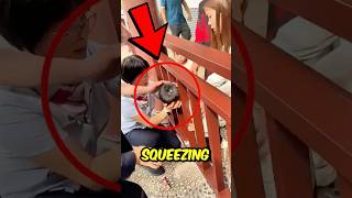 The BOY accidentally STUCK. #boy #rescue #viral #shorts