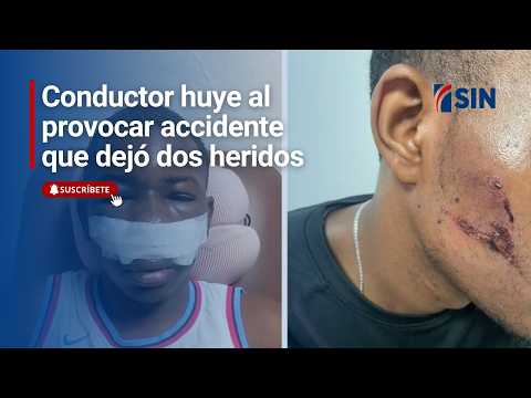 Conductor huye tras accidente con dos heridos