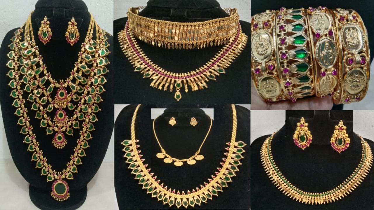 Kerala Traditional Gold Plated Necklace Collection With Price. All India Delivery.