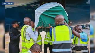 WATCH: Moment Former Governor Akeredolu's Body Arrives In Nigeria From Germany