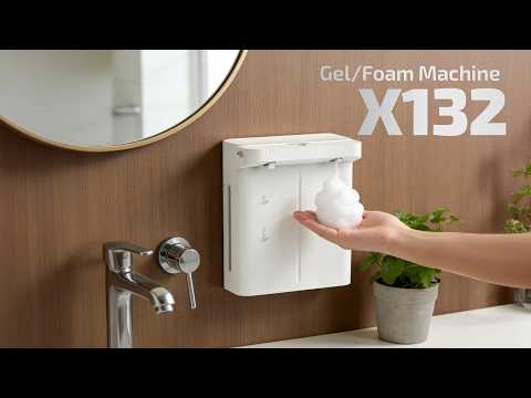 Дозатор для мыла и моющего средства автоматический сенсорный Gel/Foam Machine X132 настенный бесконтактный двойной для геля и пены, видео 1