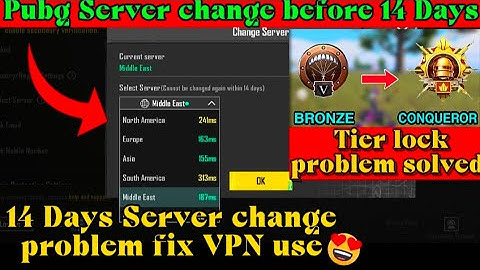 Tips to change server  Before 14 days in pubg mobile