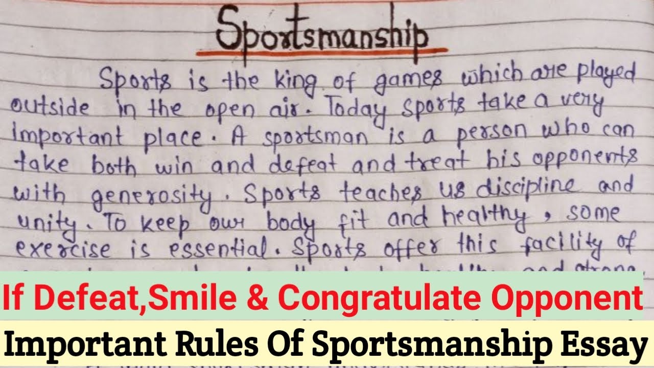 essay on sportsmanship for class 4