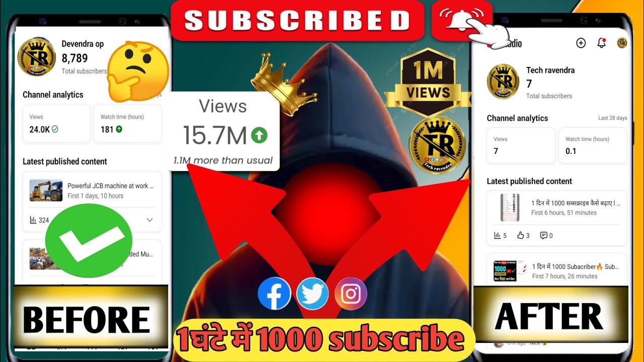 1 दिन में 1000 Subacriber🔥 Subscriber Kaise Badhaye | How to Increase subscribers on YouTube channel