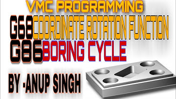 G68 coordinate rotation function || G86 boring cycle || side Milling || chamfer || VMC PROGRAMMING