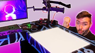 I Built The ULTIMATE YouTube Artist Desk | Built In PC And LIGHT BOX