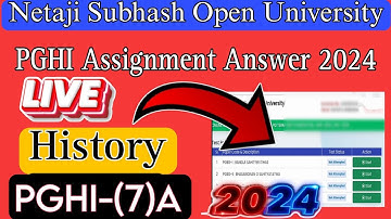 nsou pg assignment 2024 |nsou PGHI-7A Assignment answer | nsou pg assignment 2024 history ||#PGHI-7A